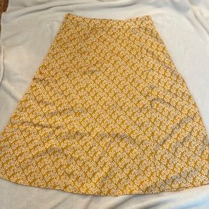 LOFT Midi Orange Floral Skirt-Size 10
